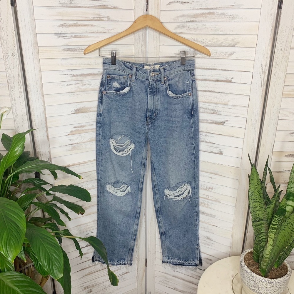 WE THE FREE | FREE PEOPLE Women's 24 Lita High Rise Distressed Crop Denim - Picture 2 of 13